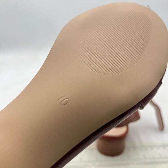 FSJ Brown Open Toe Block Low Heel Ankle Strap Sandals Comfort Summer Shoes - Picture 6 of 8